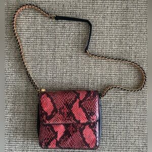 Stella McCartney red and black snakeskin effect crossbody bag